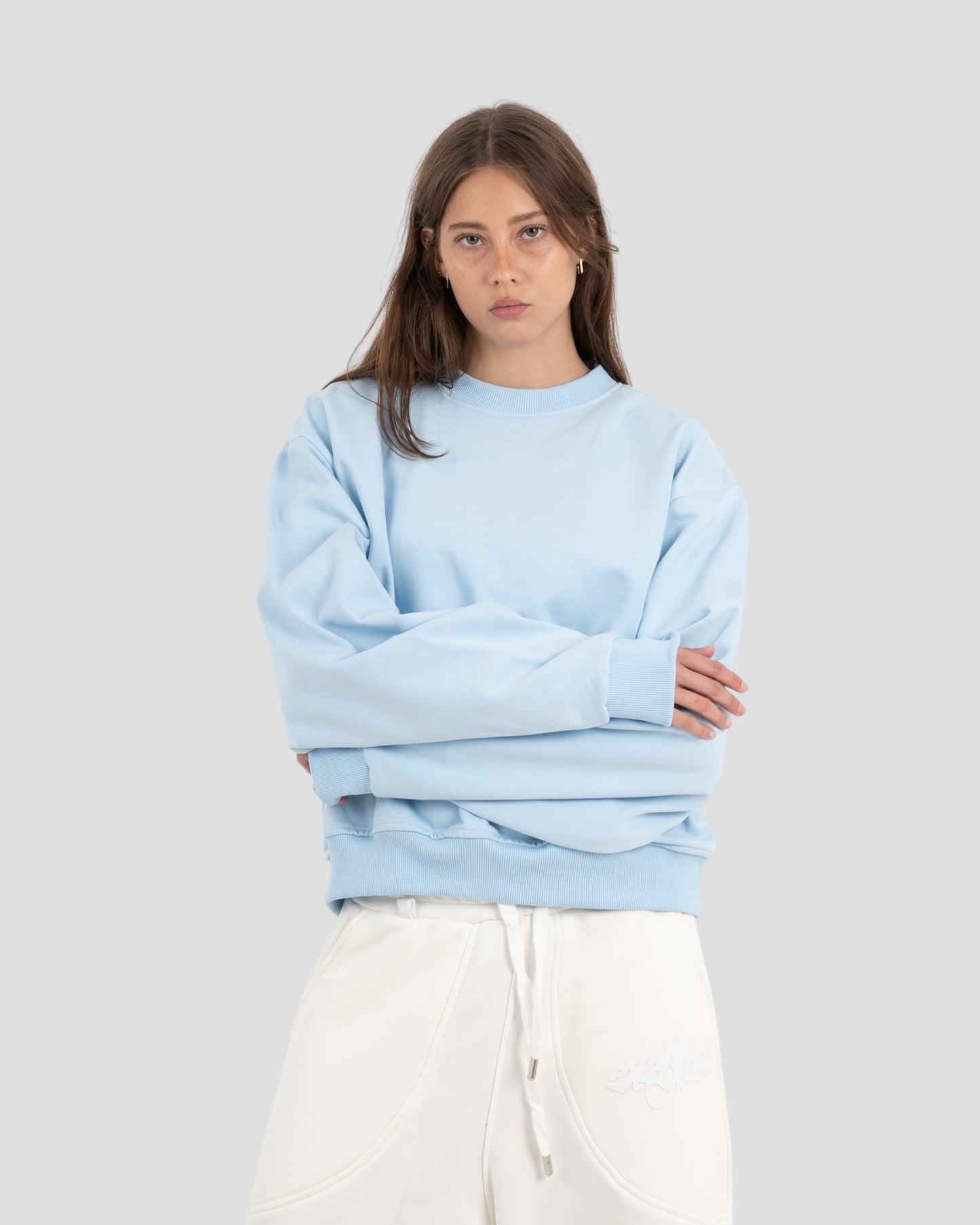 The Perfect Blank Sky Blue Crewneck