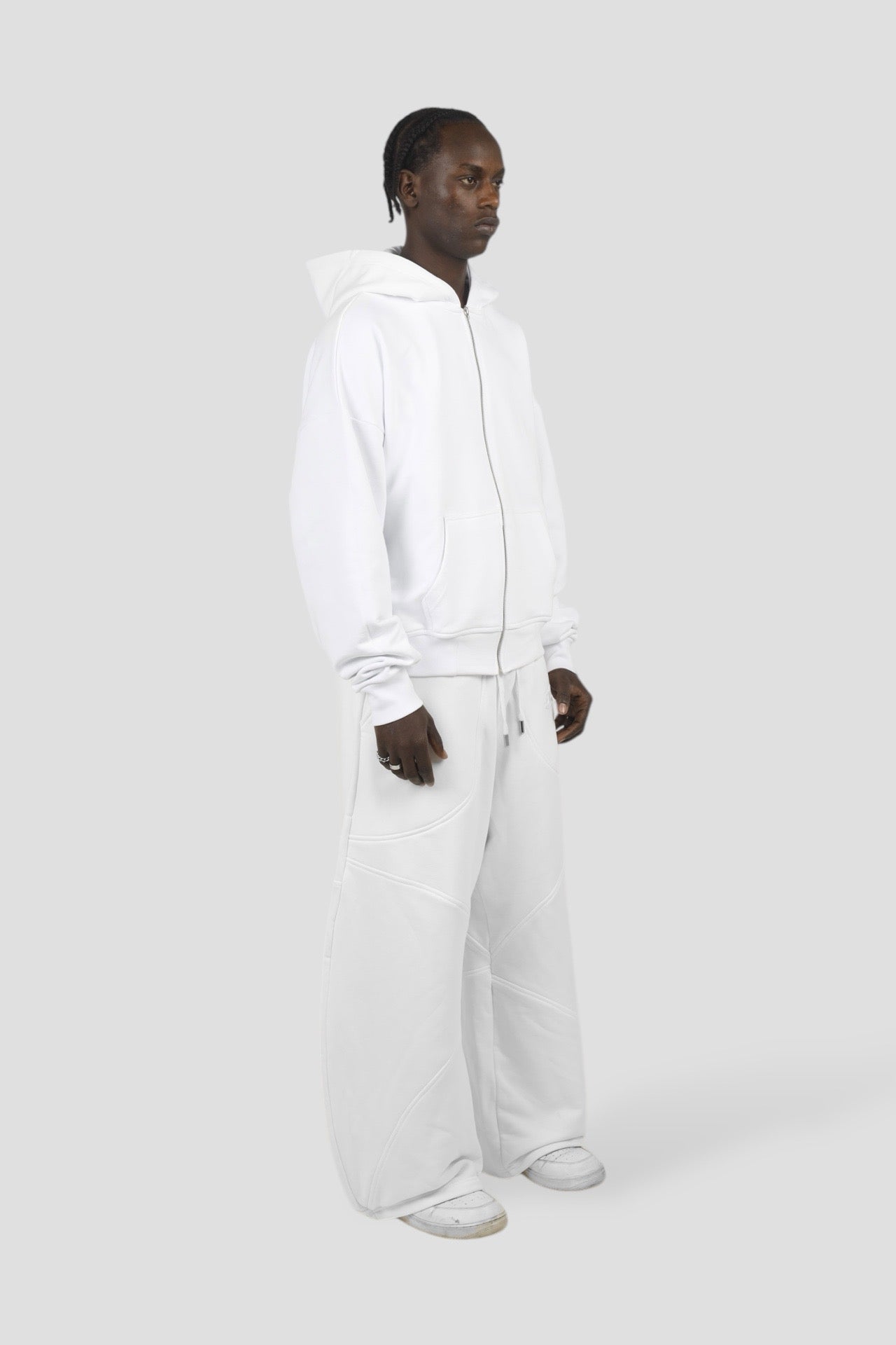 The Perfect Blank White Zipup Jacket